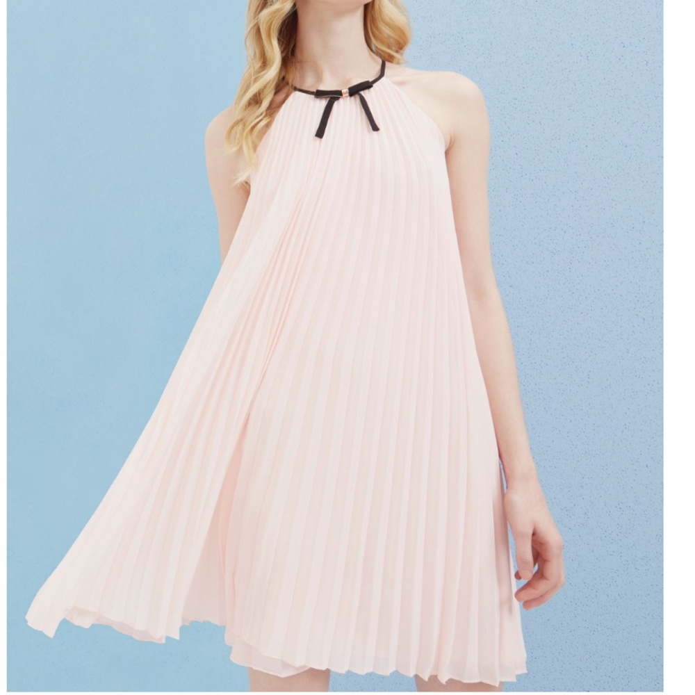 TED BAKER EMELAY BOW DETAIL PLEATED - DRESS Pink